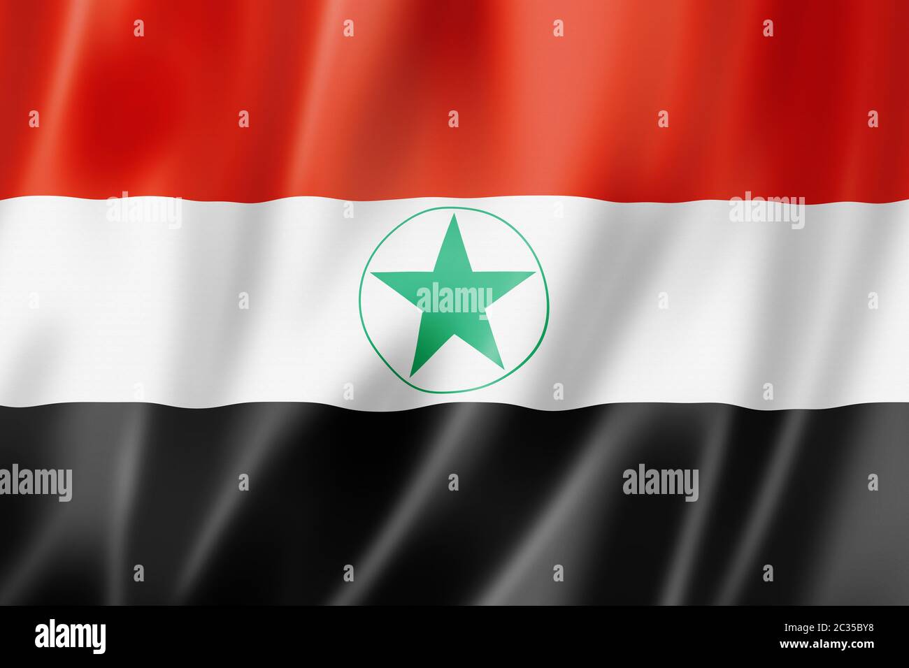 Ahwazi Araber ethnische Flagge, Iran. 3D-Abbildung Stockfoto