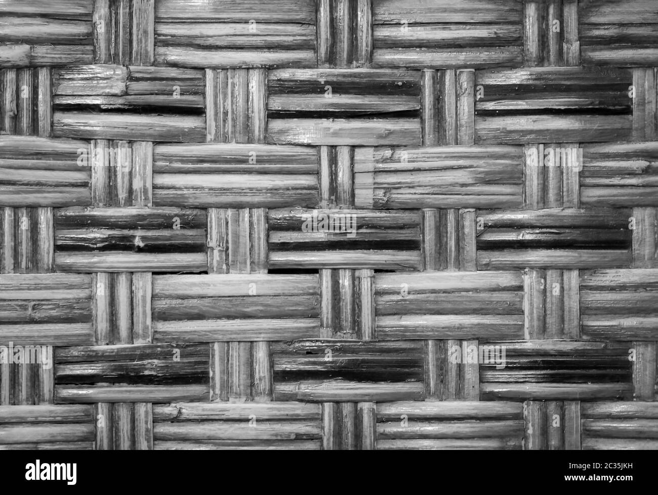 Eine Textur aus gewebten Raffien, Körben oder Schilf Stockfoto