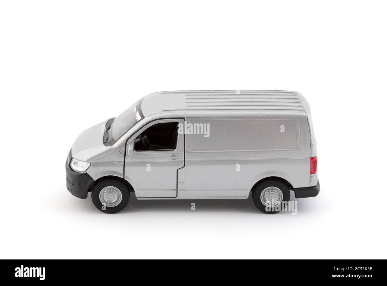 Transport silber Van Auto auf weißem Hintergrund mit Freistellungspfad Stockfoto