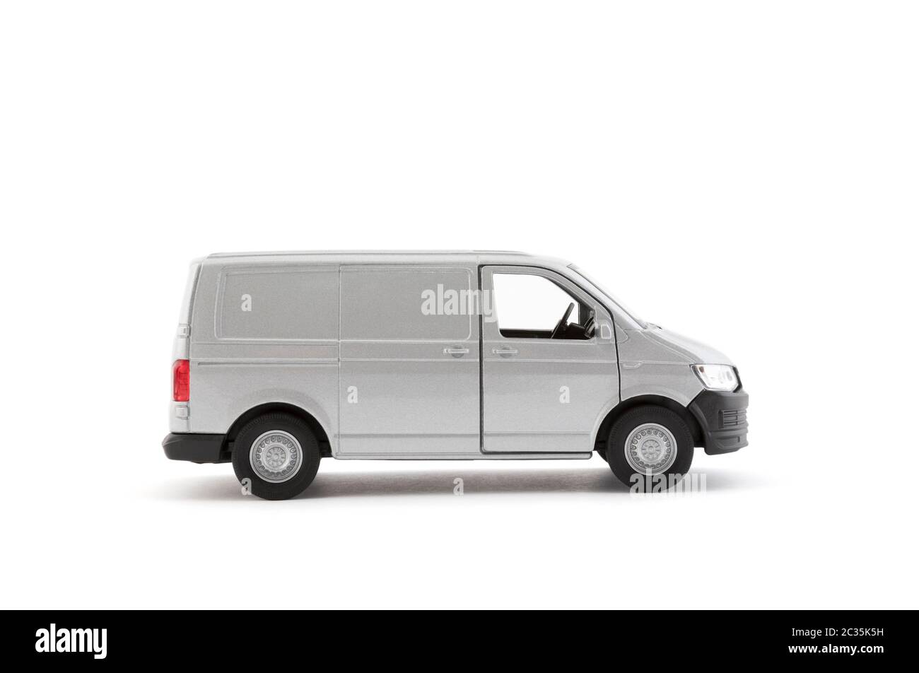 Transport silber Van Auto auf weißem Hintergrund mit Freistellungspfad Stockfoto