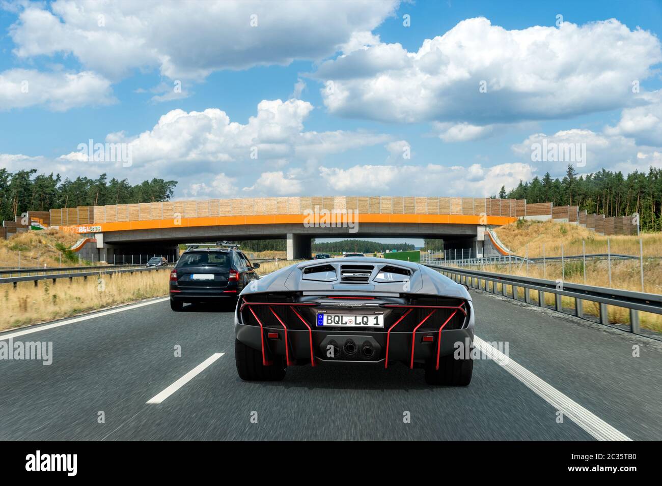 Lamborghini Centenario Autobahn Stockfoto