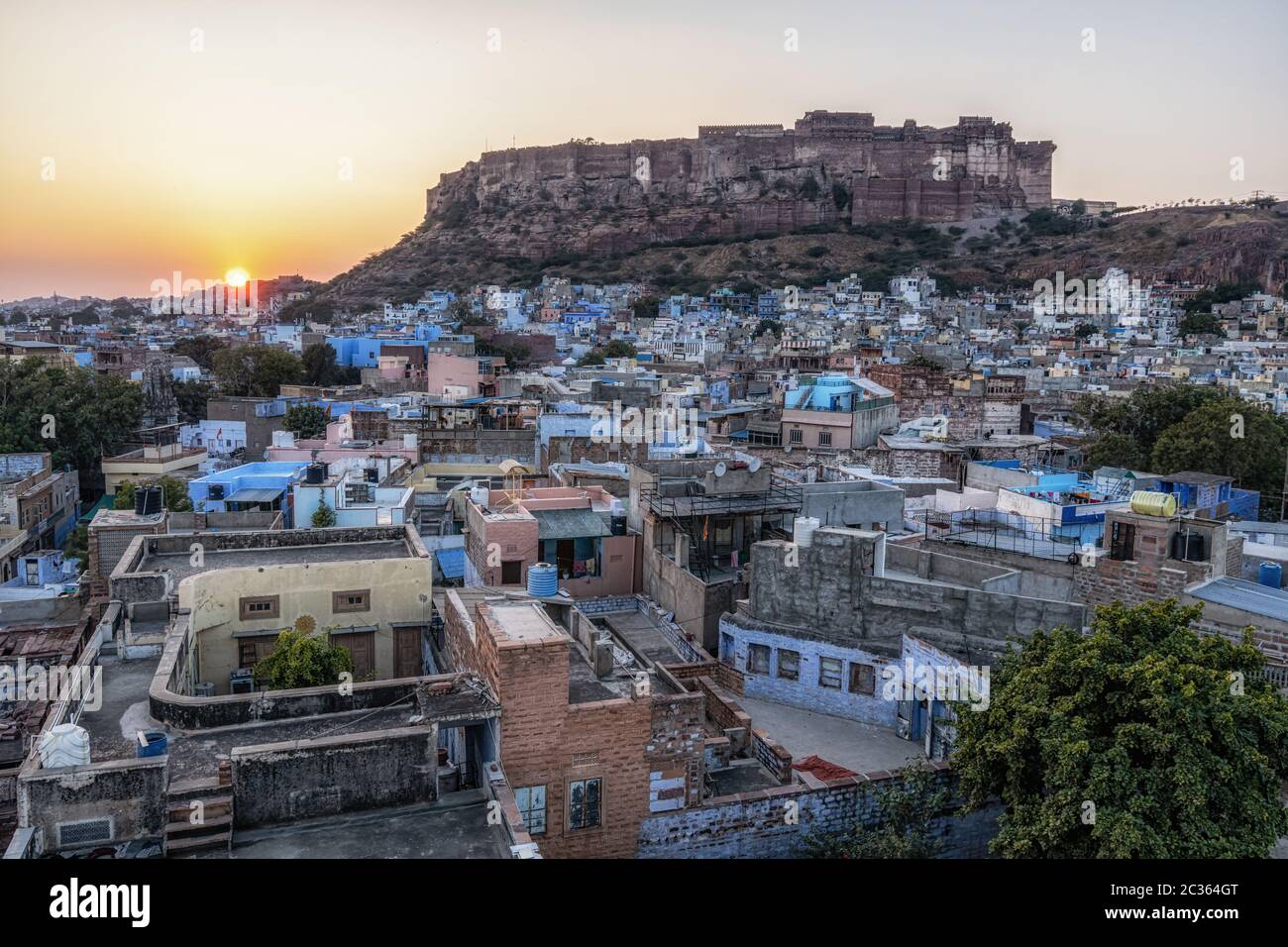 mehrangarh fort Sonnenuntergang Stockfoto