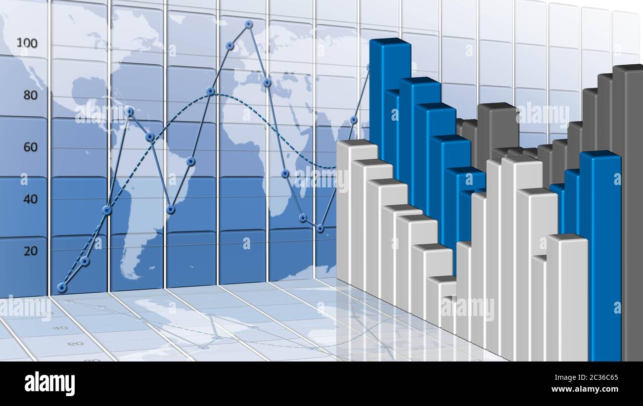 Finanz- und Business Charts und Diagramme Stockfoto