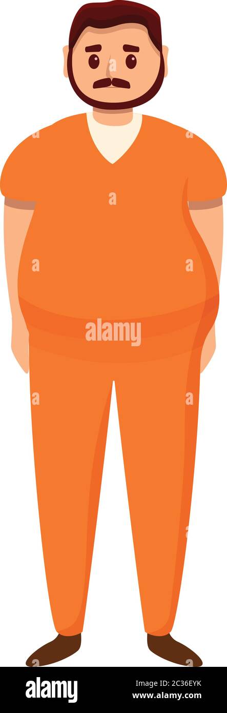 Fat Gefängnismann Symbol. Cartoon von Fett Gefängnis Mann Vektor-Symbol für Web-Design isoliert auf weißem Hintergrund Stock Vektor