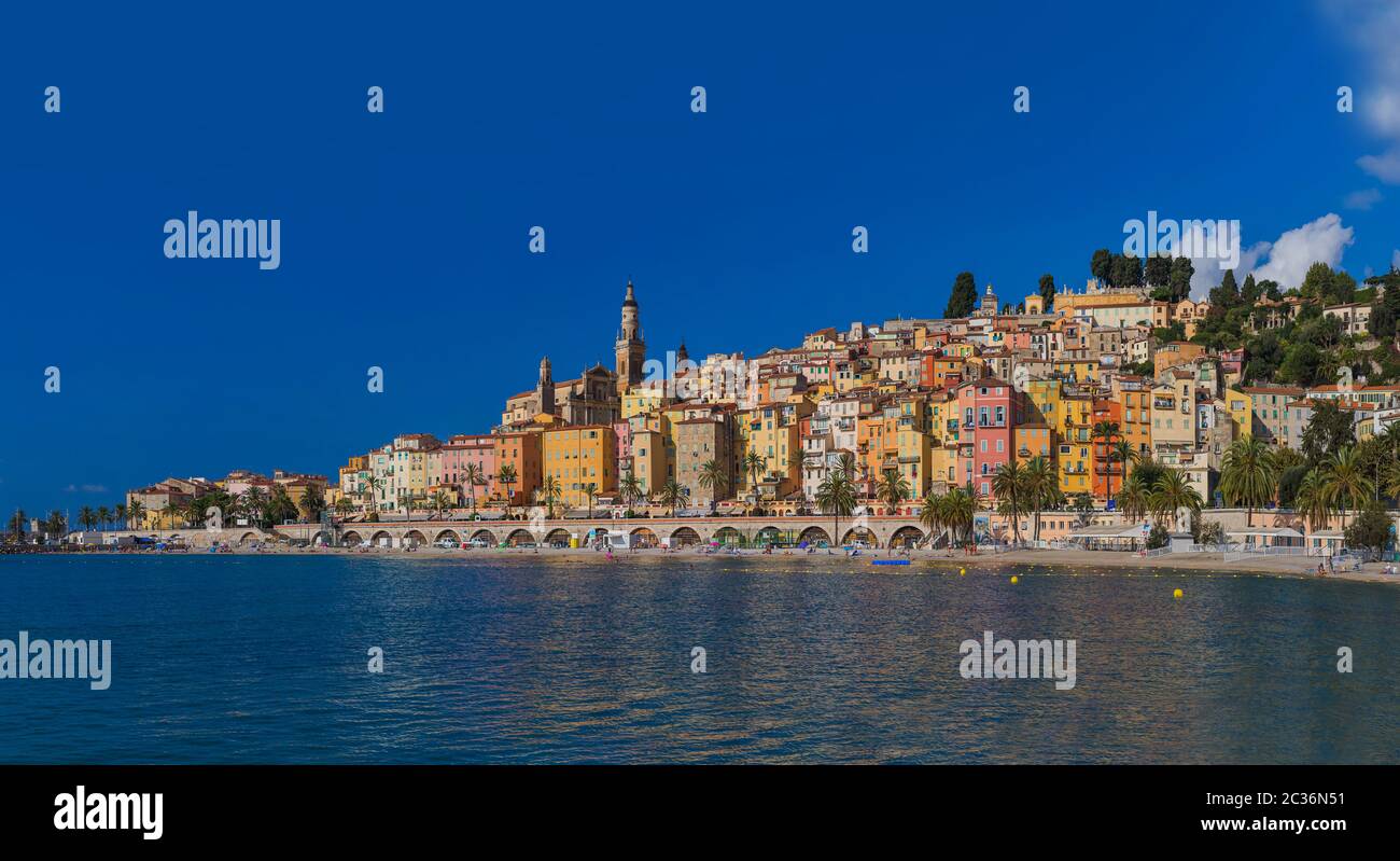 Stadt Menton in Frankreich Stockfoto