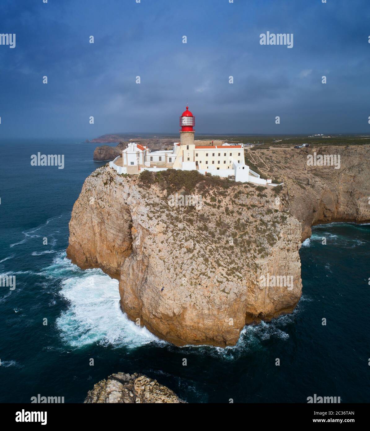 Leuchtturm von Cabo Sao Vicente Stockfoto