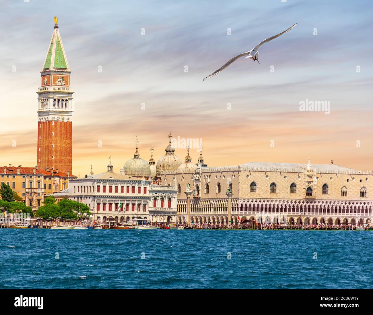 Venedig berühmte Orte, Blick vom Kanal, Italien. Stockfoto