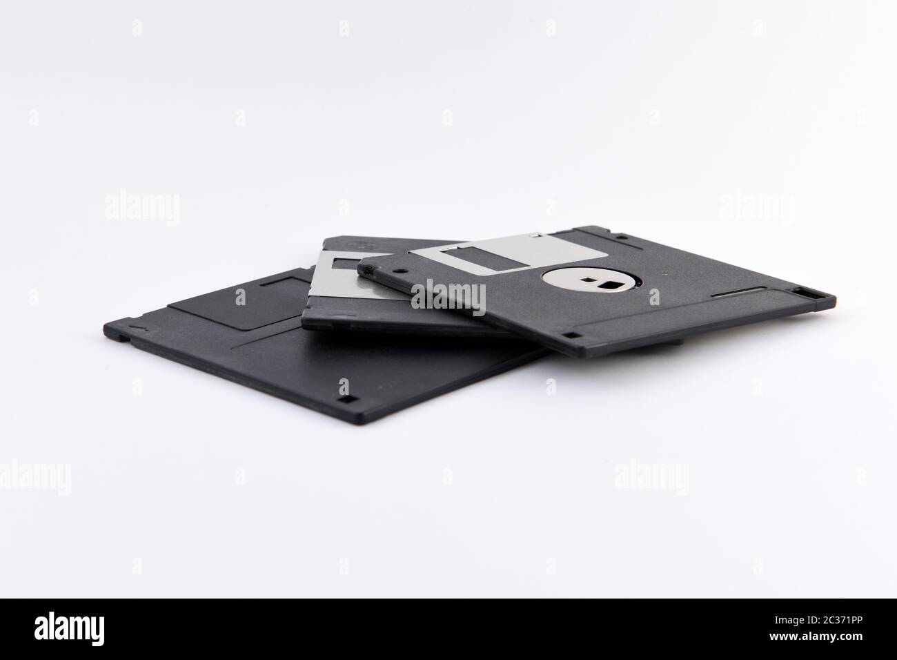 Diskette auf weißem Hintergrund Stockfoto