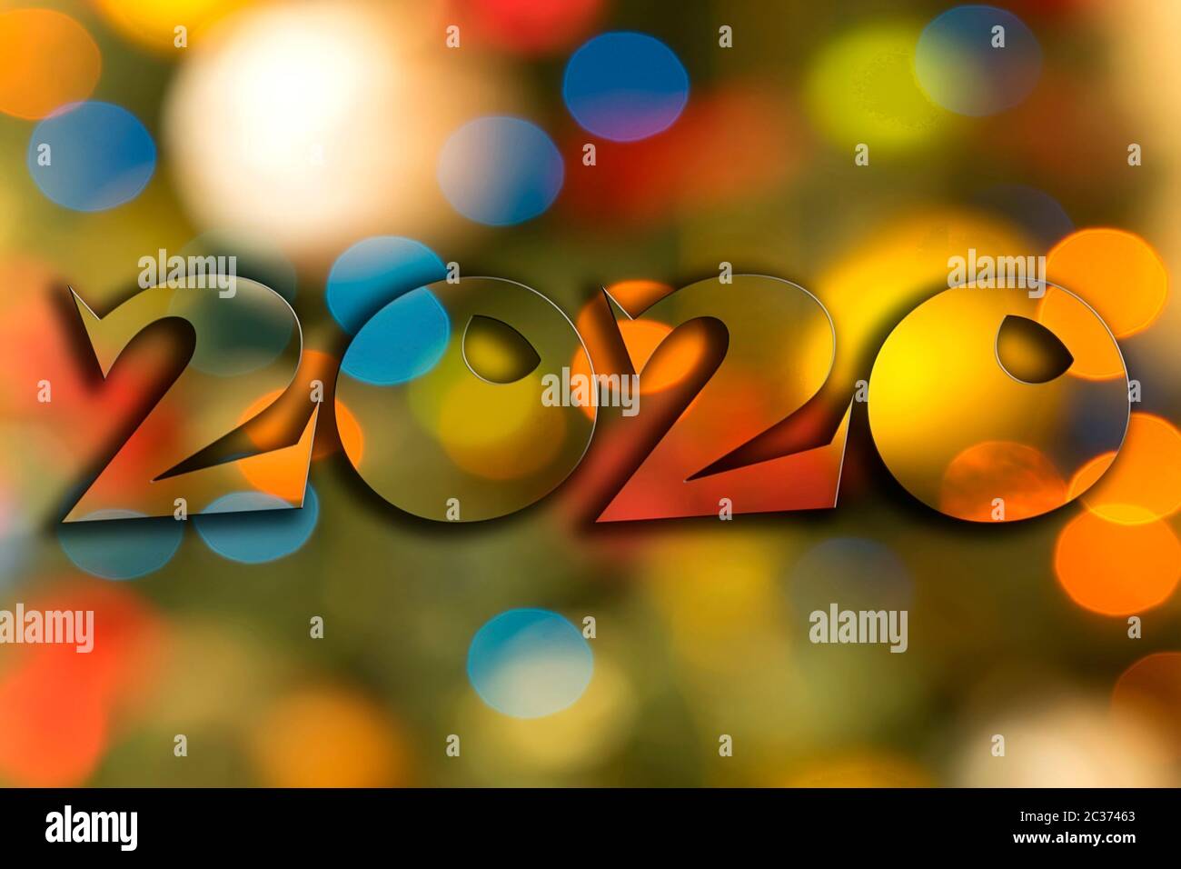 Neujahr 2020 Wort über Weihnachten Hintergrund Stockfoto
