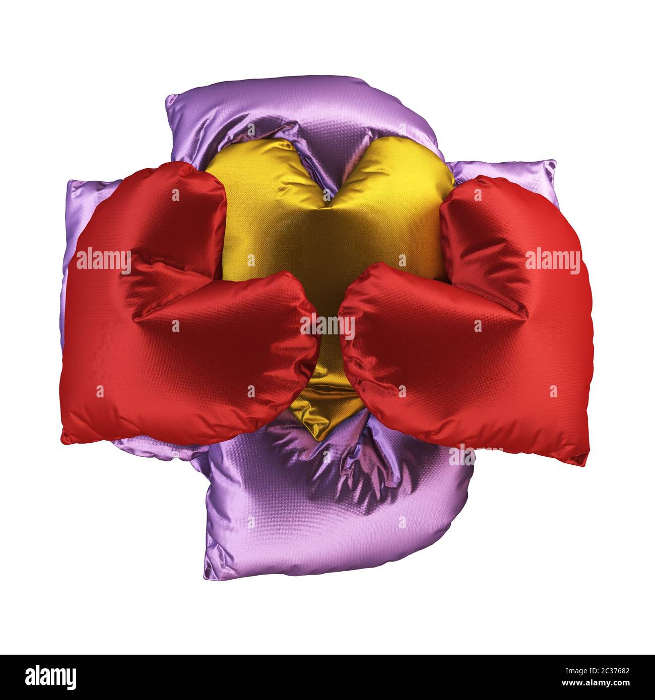 Weiche, kissenförmige Herzqualität Stockfoto
