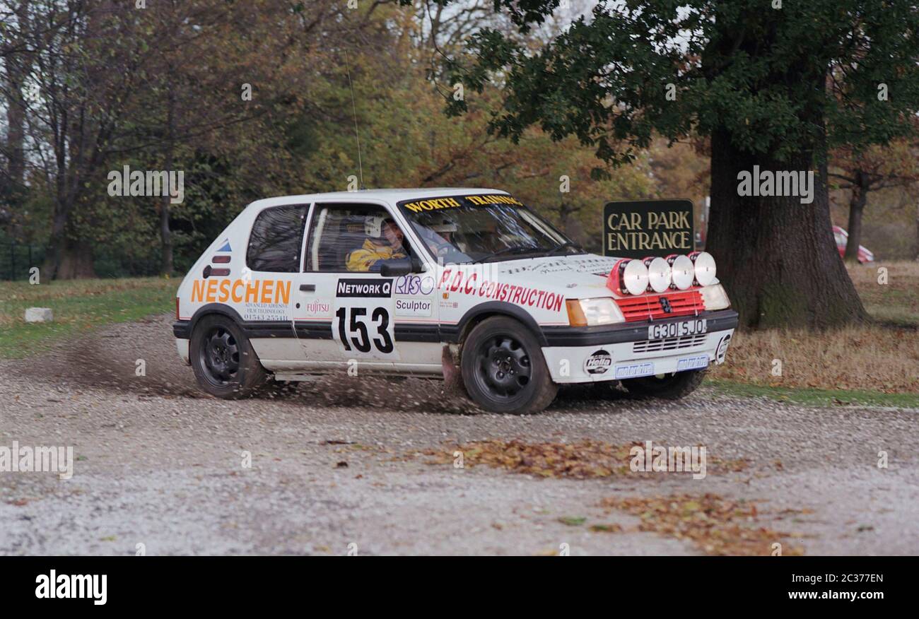 1996, Peugeot 205 Rally Car, West Yorkshire, Großbritannien Stockfoto