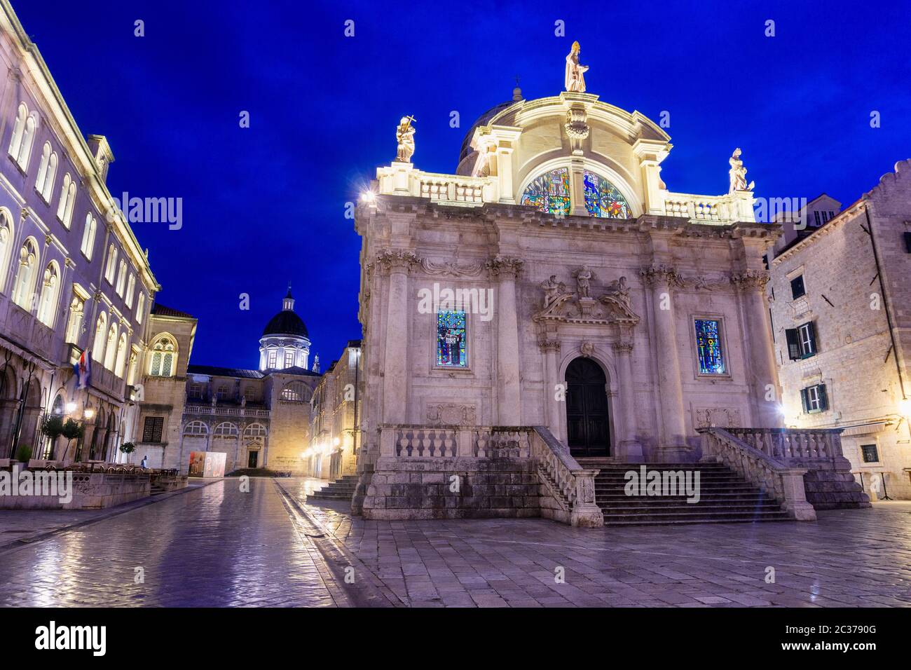 St. Blasius Kathedrale (Sveti Vlaho Kathedrale) und Kathedrale in Dubrovnik, Kroatien Stockfoto