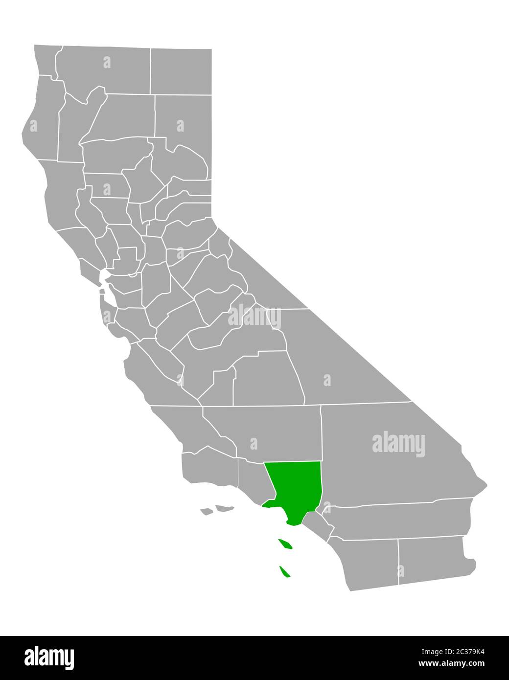 Karte von Los Angeles in Kalifornien Stockfoto