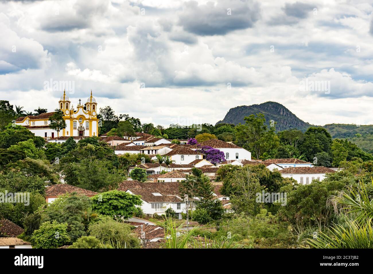 Blick auf die alte und berühmte Stadt Tiradentes in Minas Gerais Stockfoto