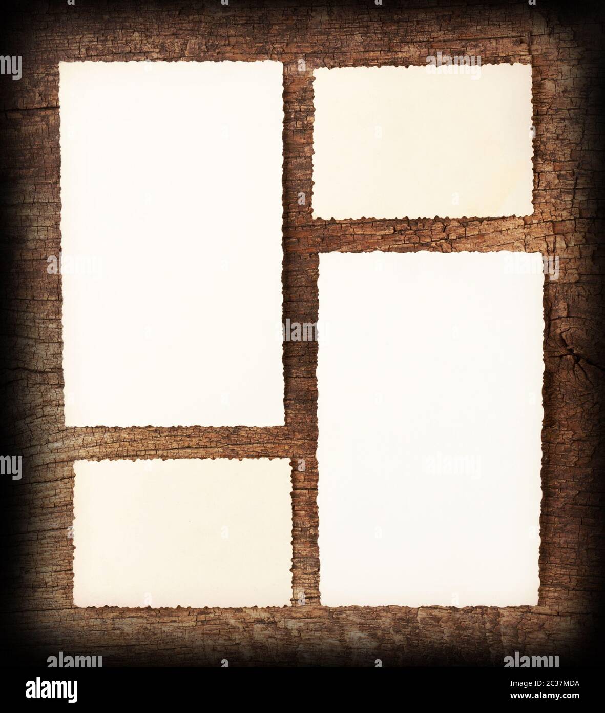 Saubere Blätter Papier auf einem Holzhintergrund Stockfoto