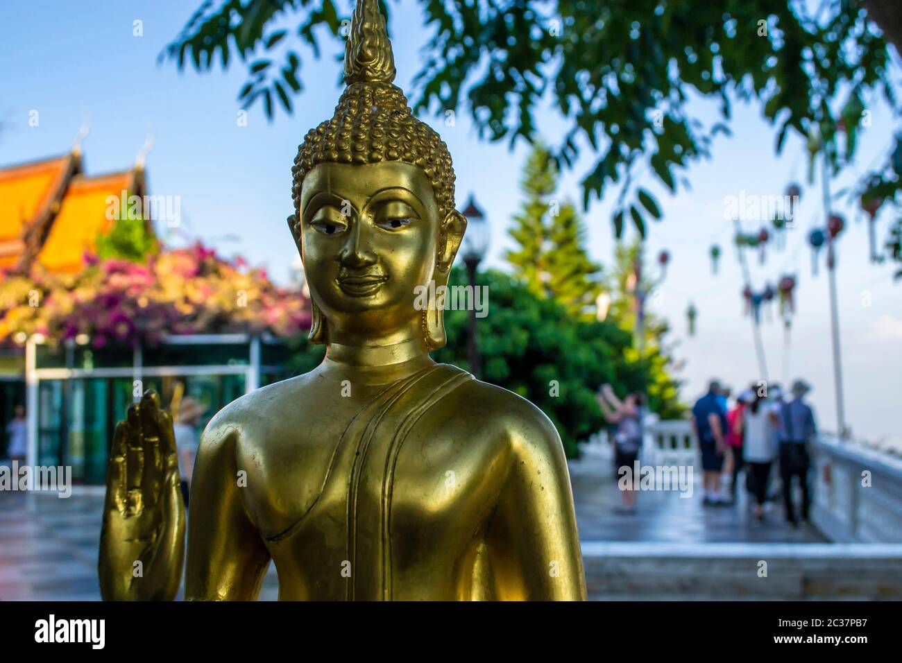Buddha Statue im Wat Phrathat Doi Suthep, Chiang Mai, Thailand Stockfoto
