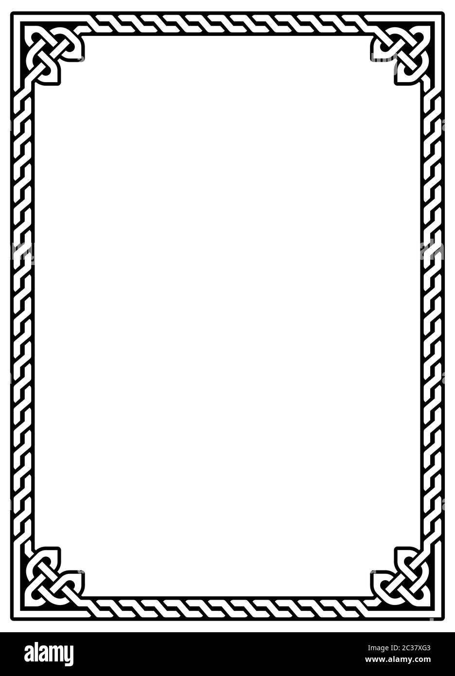 Irish Celtic Vektor Ractangle Rahmen Design - traditionelle Grußkarte und invititon Muster Stock Vektor