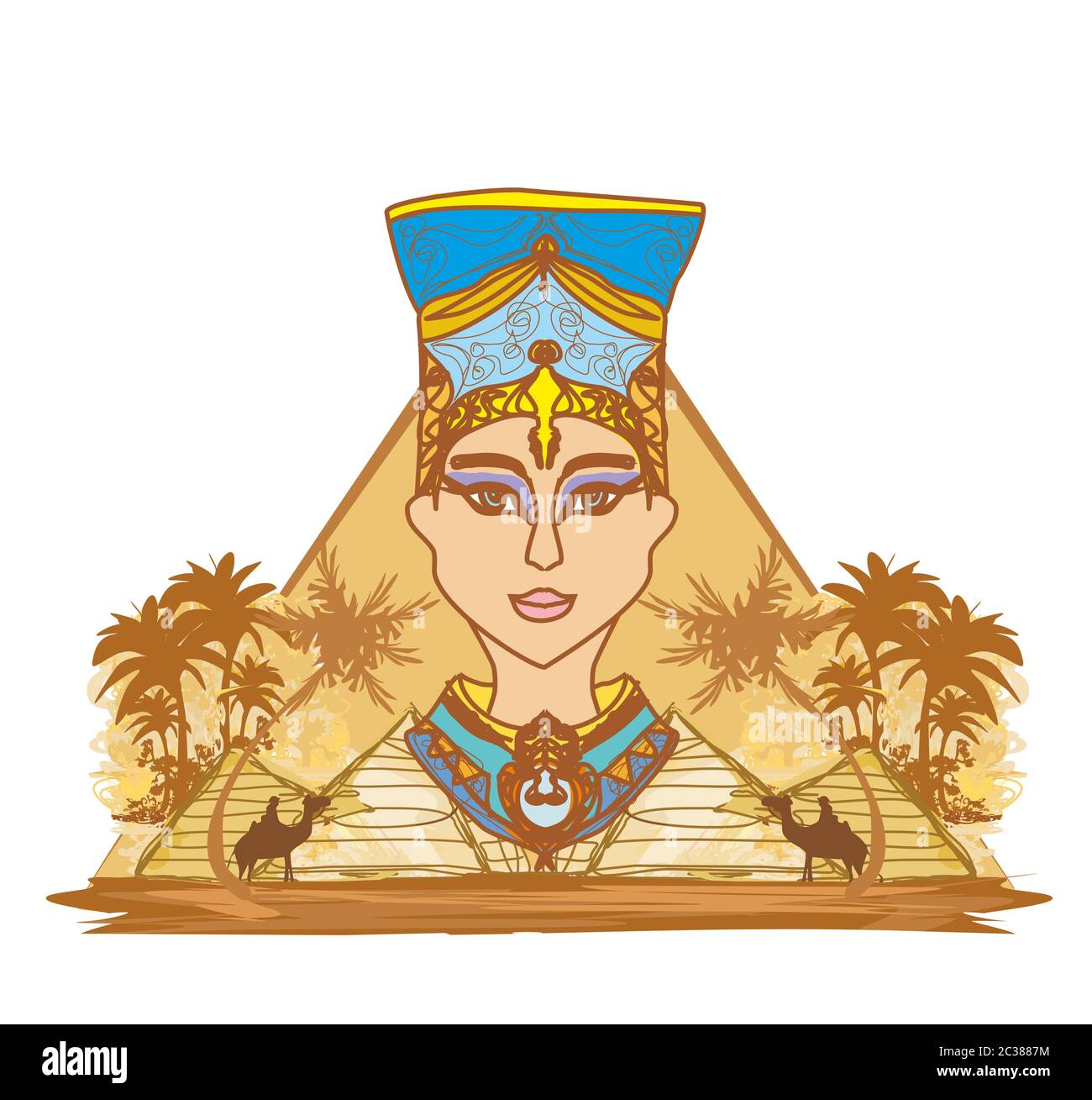 Vintage Banner mit ägyptischen Königin Stockfoto