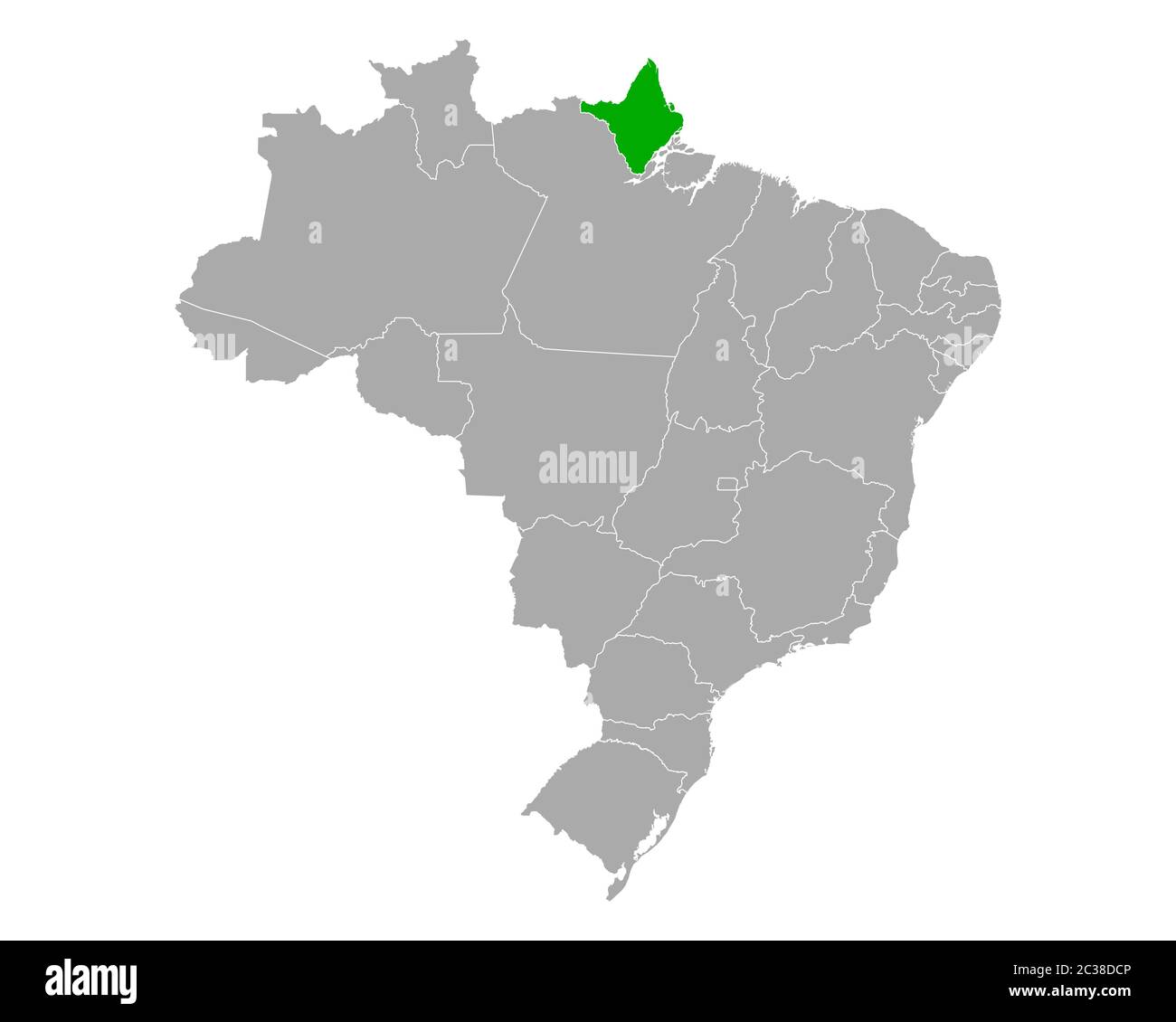 Karte von Amapa in Brasilien Stockfoto