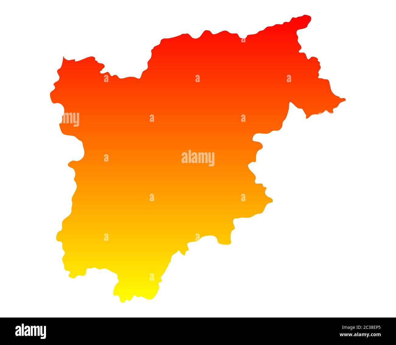 Karte von Trentino-südtirol. Stockfoto