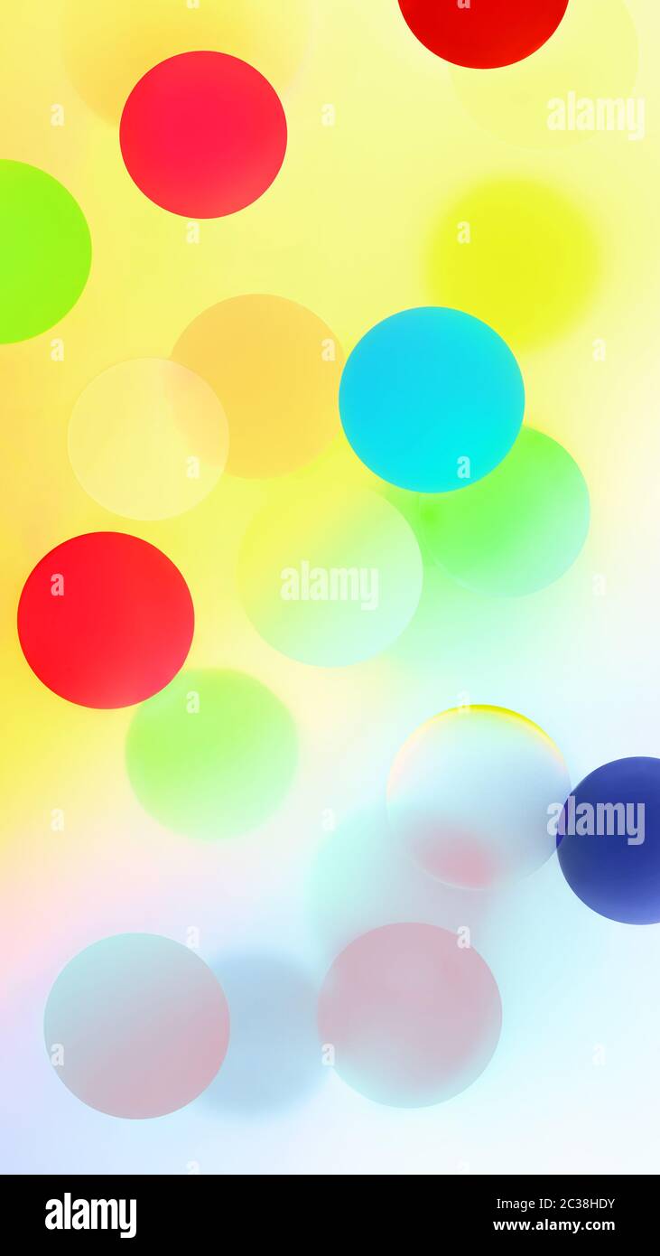 Abstrakt leuchtend bunte Muster mit bunten Blasen und Konfetti. Kreative festliche verschwommene Hintergrund für digitale Wallpaper oder Print-und Web de Stockfoto