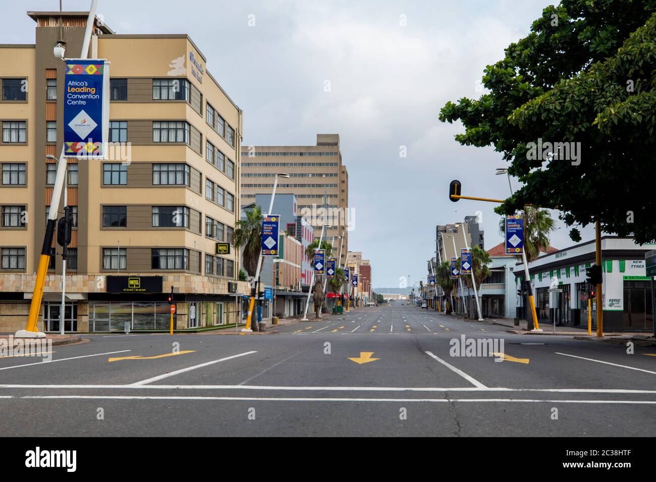 Das CBD von Durban wurde unter Verschluss vom Corona Virus in Südafrika gesehen Stockfoto Das CBD von Durban wurde unter Verschluss vom Corona Virus in Südafrika gesehen Stockfoto