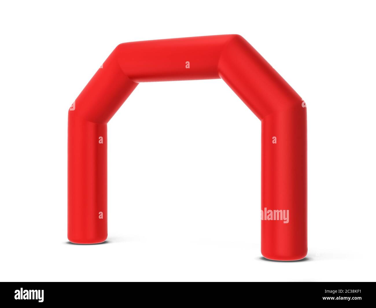 Aufblasbarer Fußbogen-Mock-up. 3D-Darstellung isoliert auf weißem Hintergrund Stockfoto