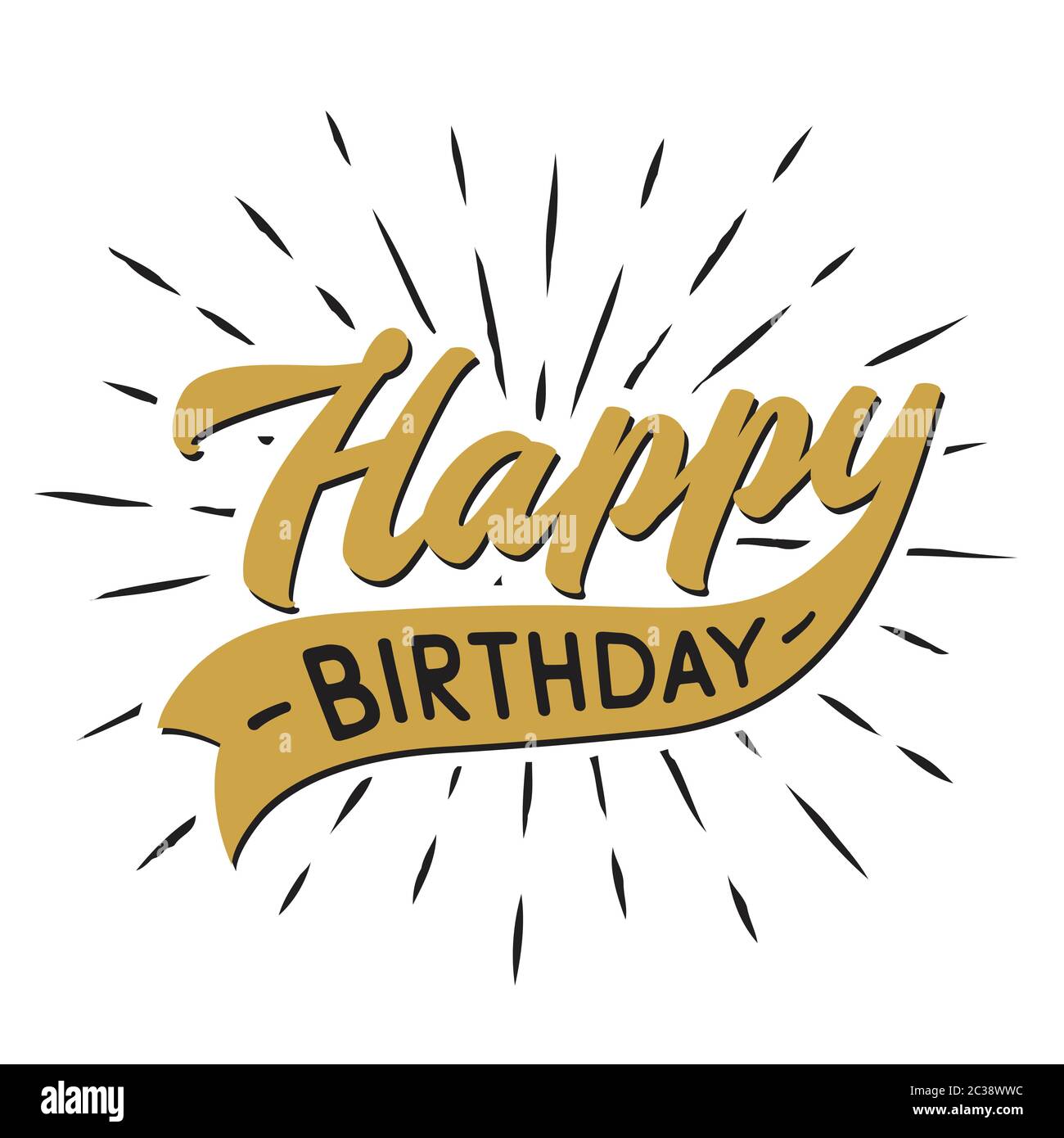 Schriftzug „Happy Birthday“. Vektor und Illustration. Stock Vektor