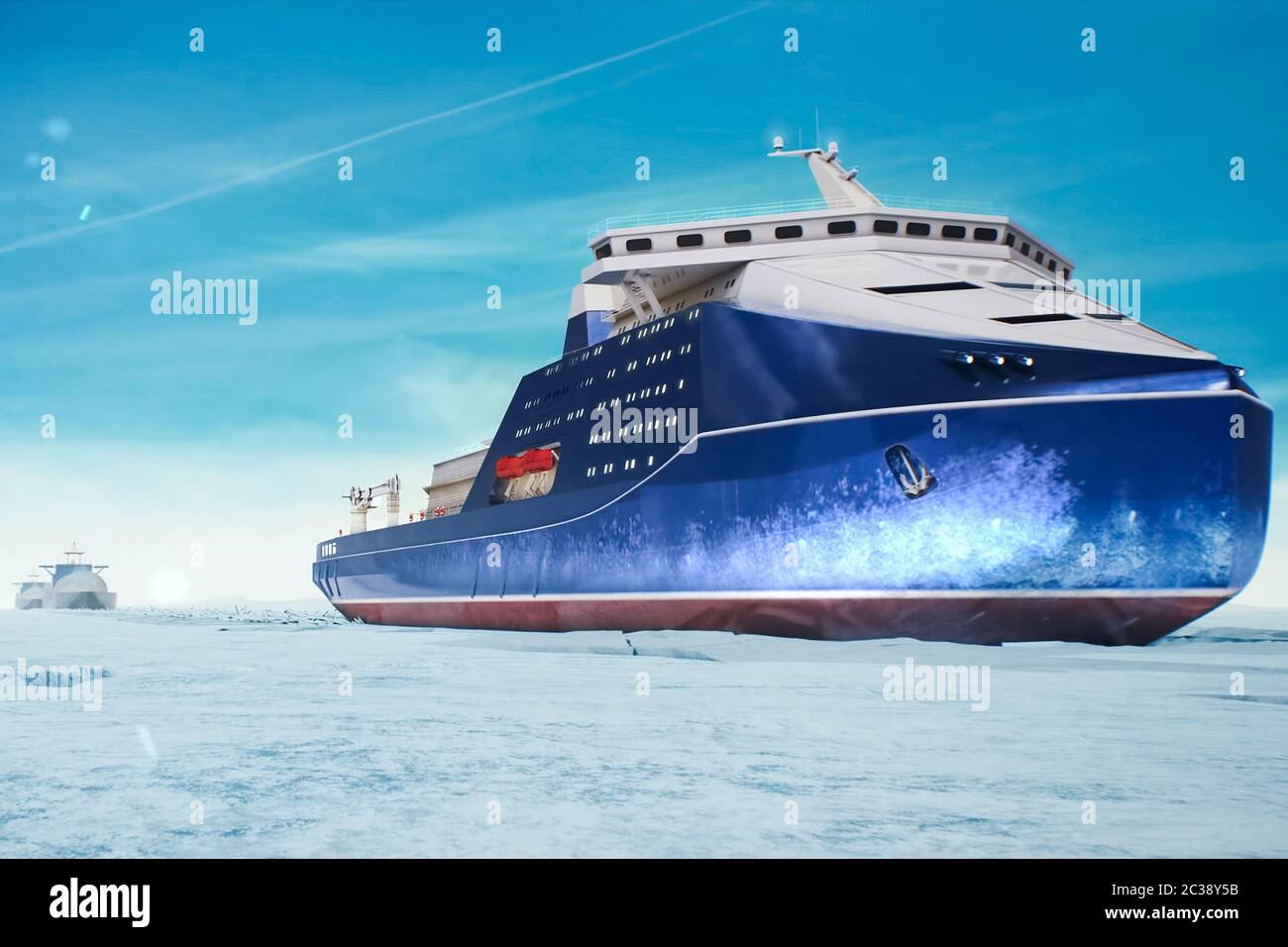 Ein Eis enpalled naldo, Eis brechen Schiff. Stockfoto