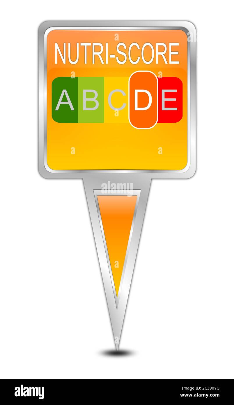 Orange Karte Pointer Nutri-Score Label, 5-Farben Nutrition Label â € "Illustration Stockfoto