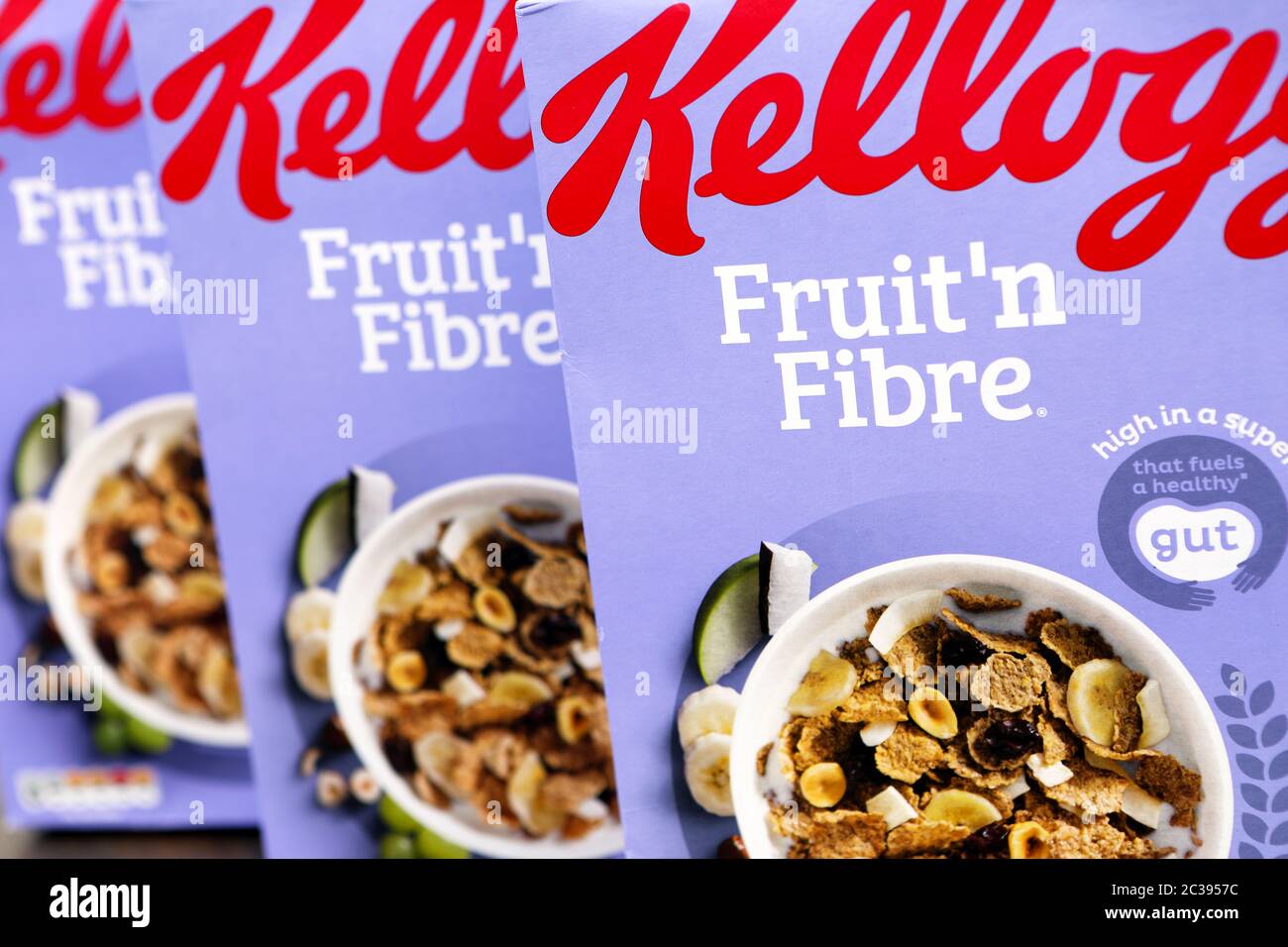 Kellogg's Fruit 'n Fiber Frühstücksflocken Stockfoto