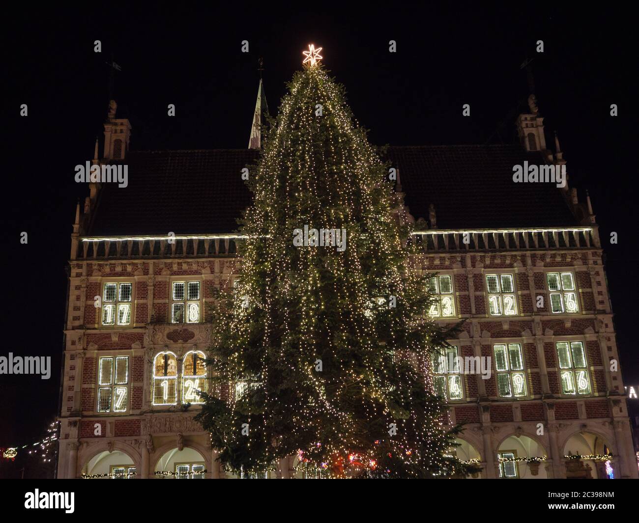 weihnachtszeit in der Stadt bocholt in deutschland Stockfoto