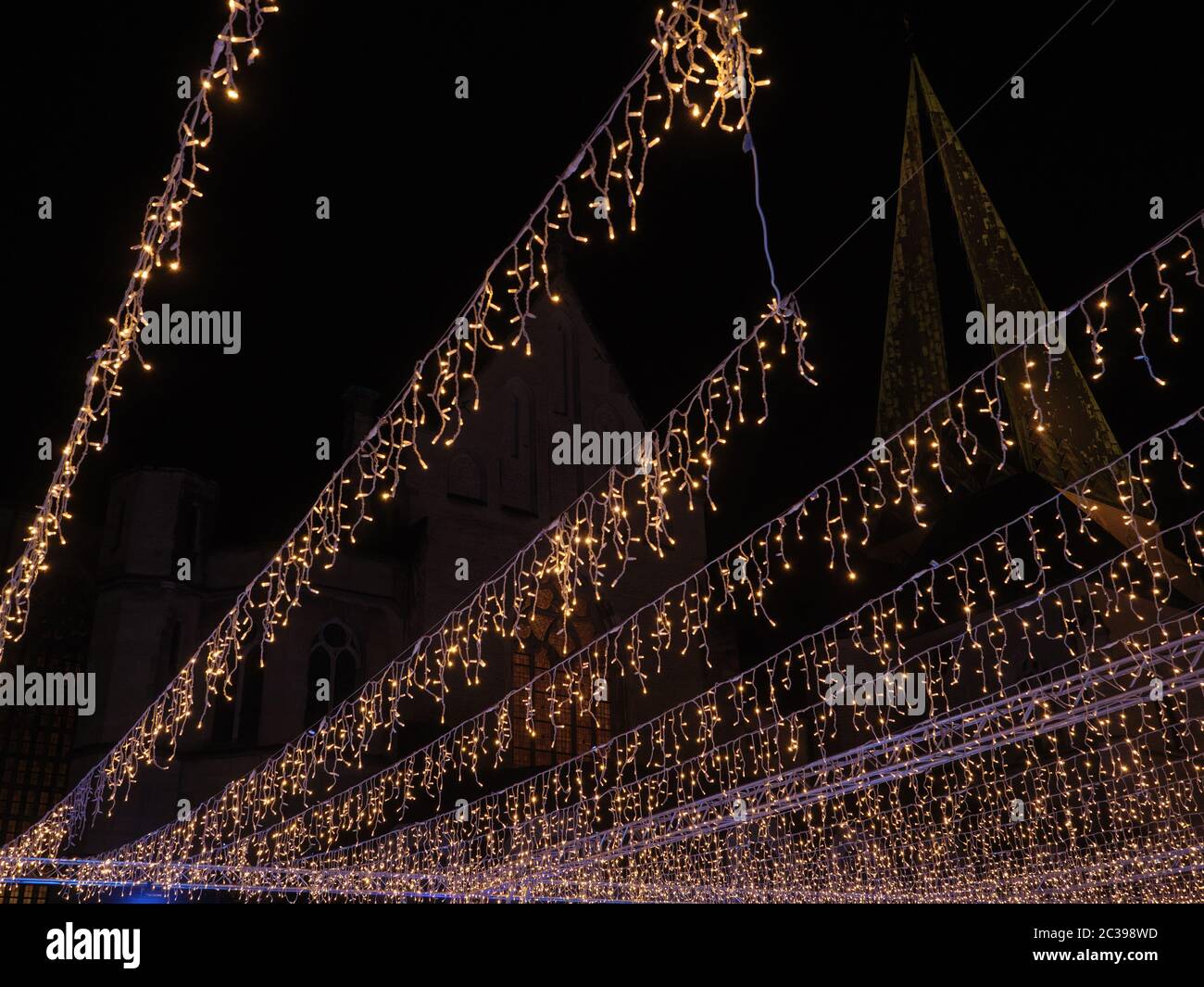 weihnachtszeit in der Stadt bocholt in deutschland Stockfoto