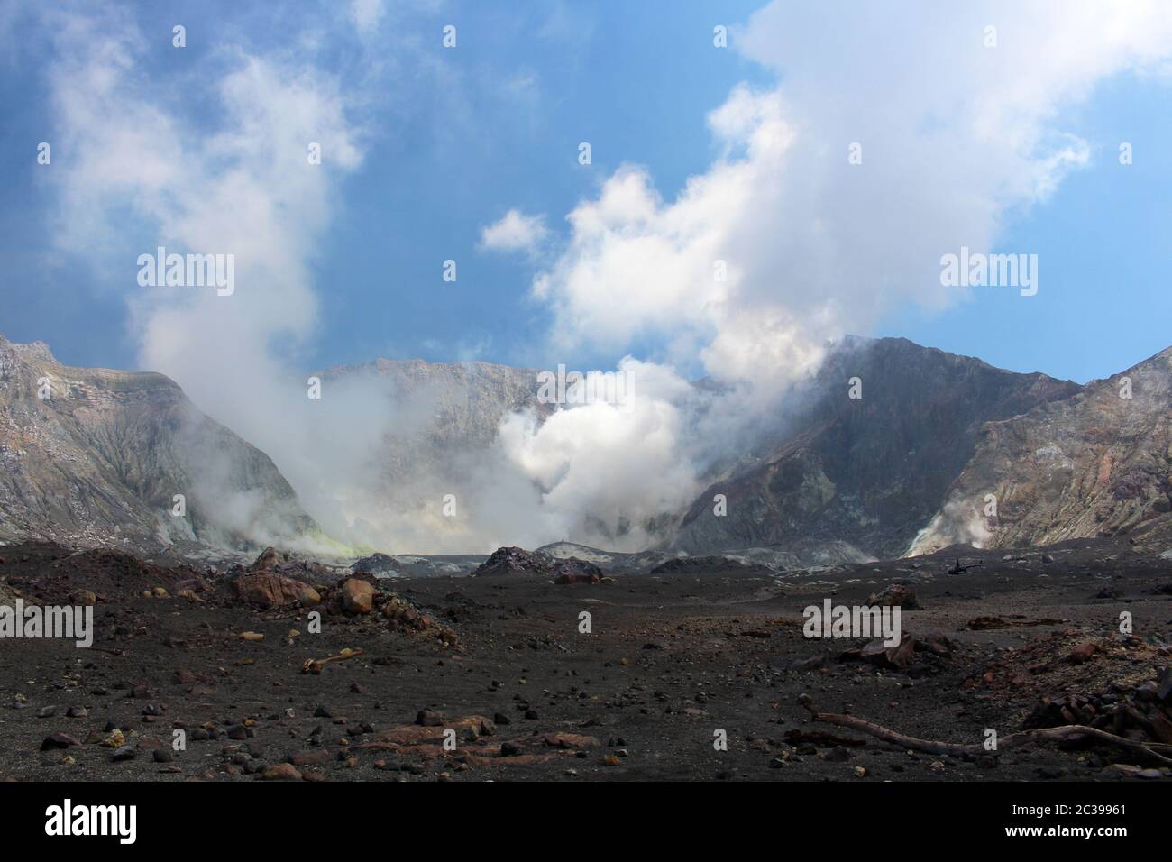 Weiße Insel in Neuseeland, vulkanische Insel Whakaari Stockfoto