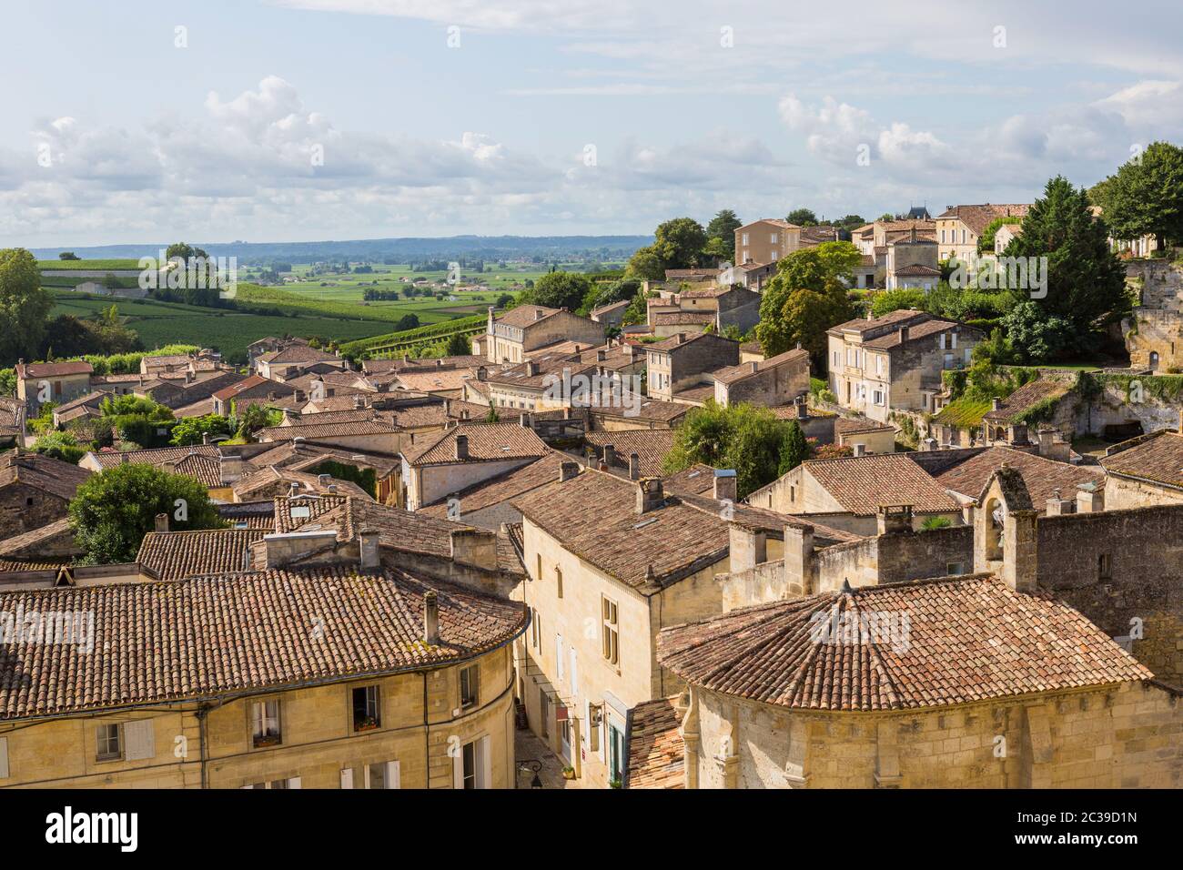 Ansicht von Saint-Emilion in Aquitanien, Frankreich Stockfoto