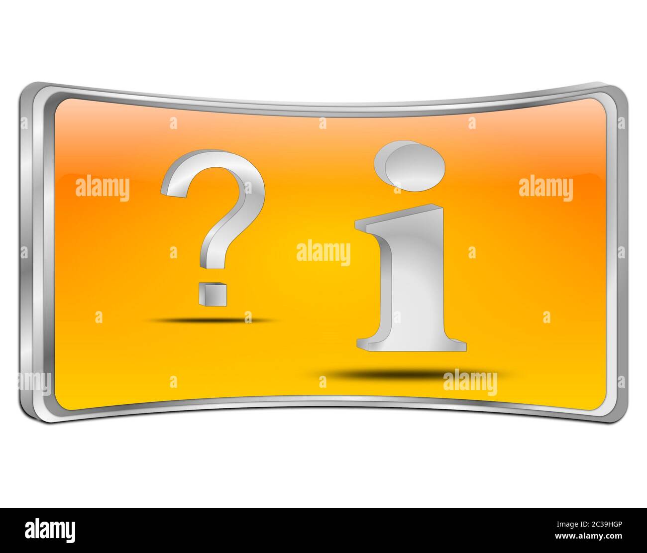 Orange Informationen und frage Taste - 3D-Darstellung Stockfoto
