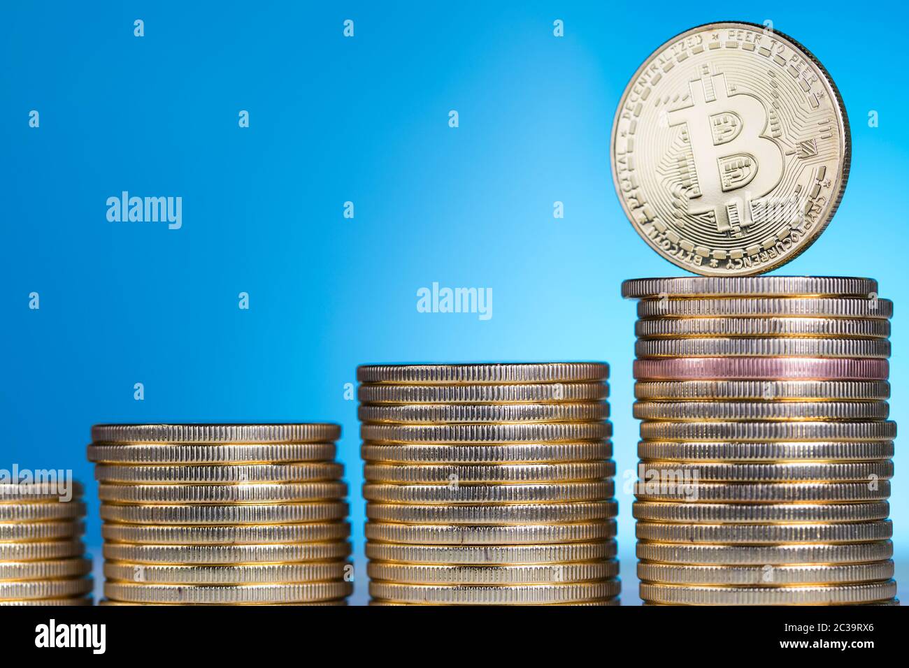 Bitcoins und neuen virtuellen Geld Konzept Stockfoto