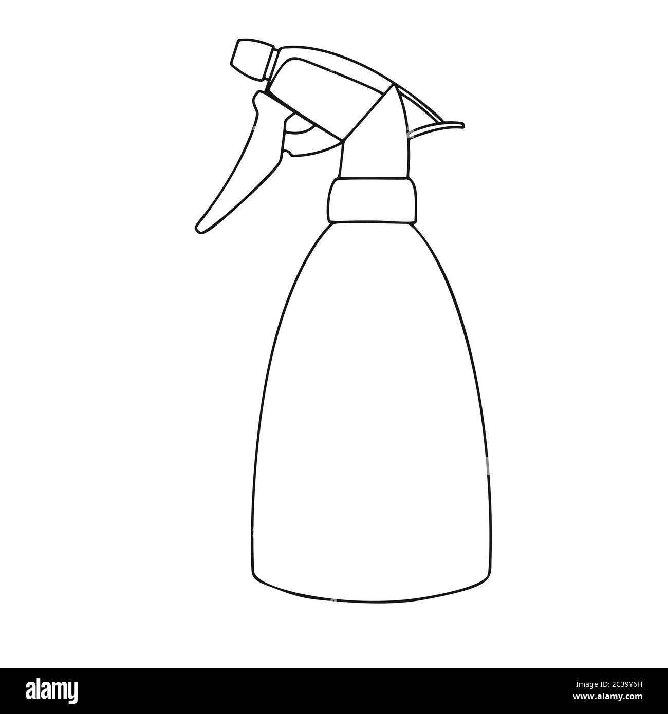 Skizze Gartensprüher. Flaschentaerosol isoliert auf weißem Hintergrund. Vektorgrafik Stock Vektor