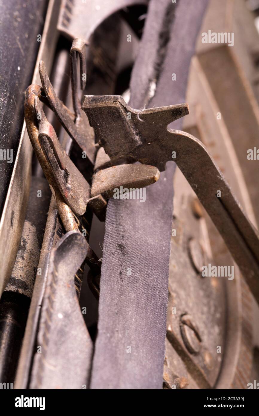 Eine alte Schreibmaschine in Nahaufnahme Stockfoto