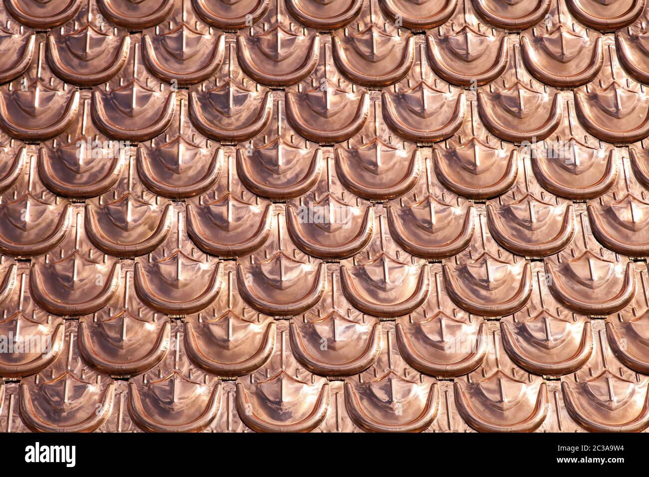 Teuer und Luxus cooper Dacharbeiten Muster Hintergrund Stockfoto