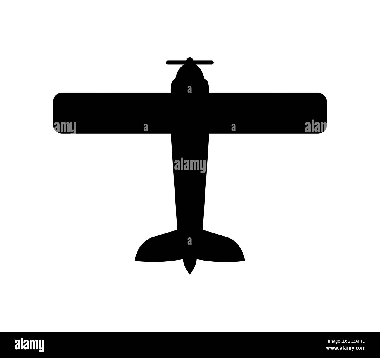 Flugzeugsymbol in Vektor auf weißem Hintergrund dargestellt Stockfoto