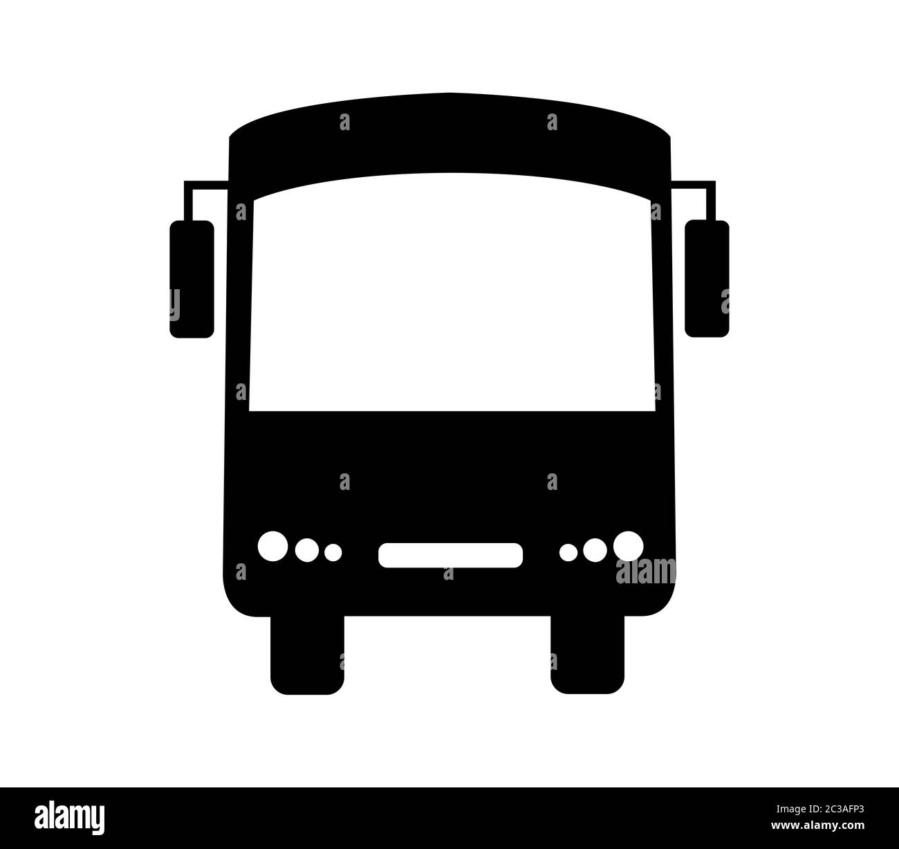 Stadtbussymbol in Vektor auf weißem Hintergrund dargestellt Stockfoto