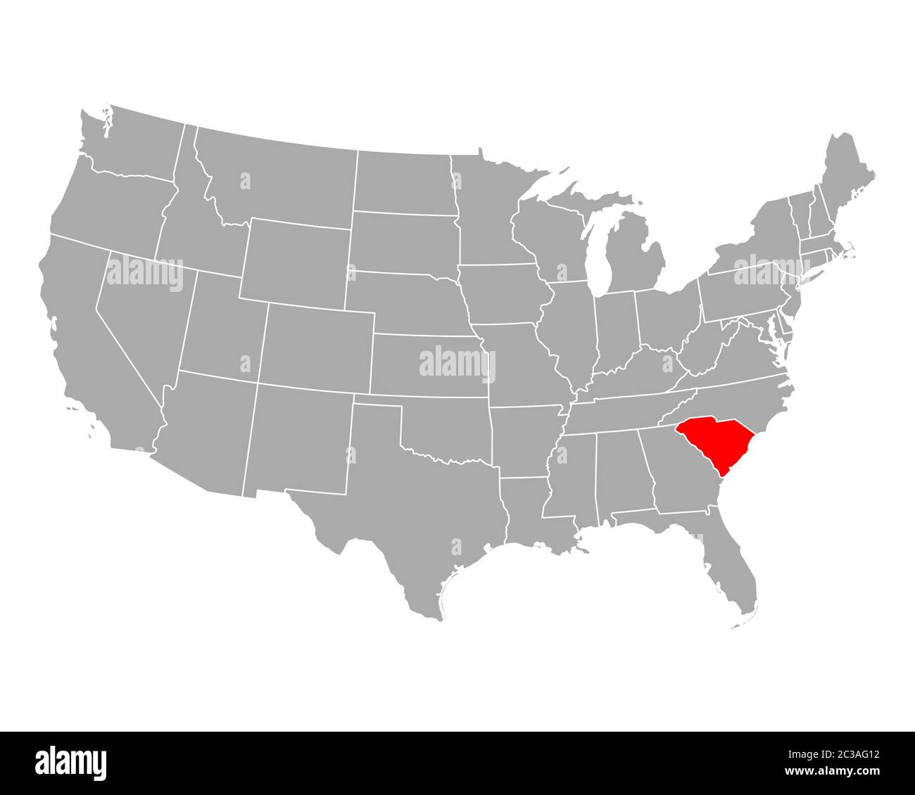 Karte von South Carolina in den USA Stockfoto