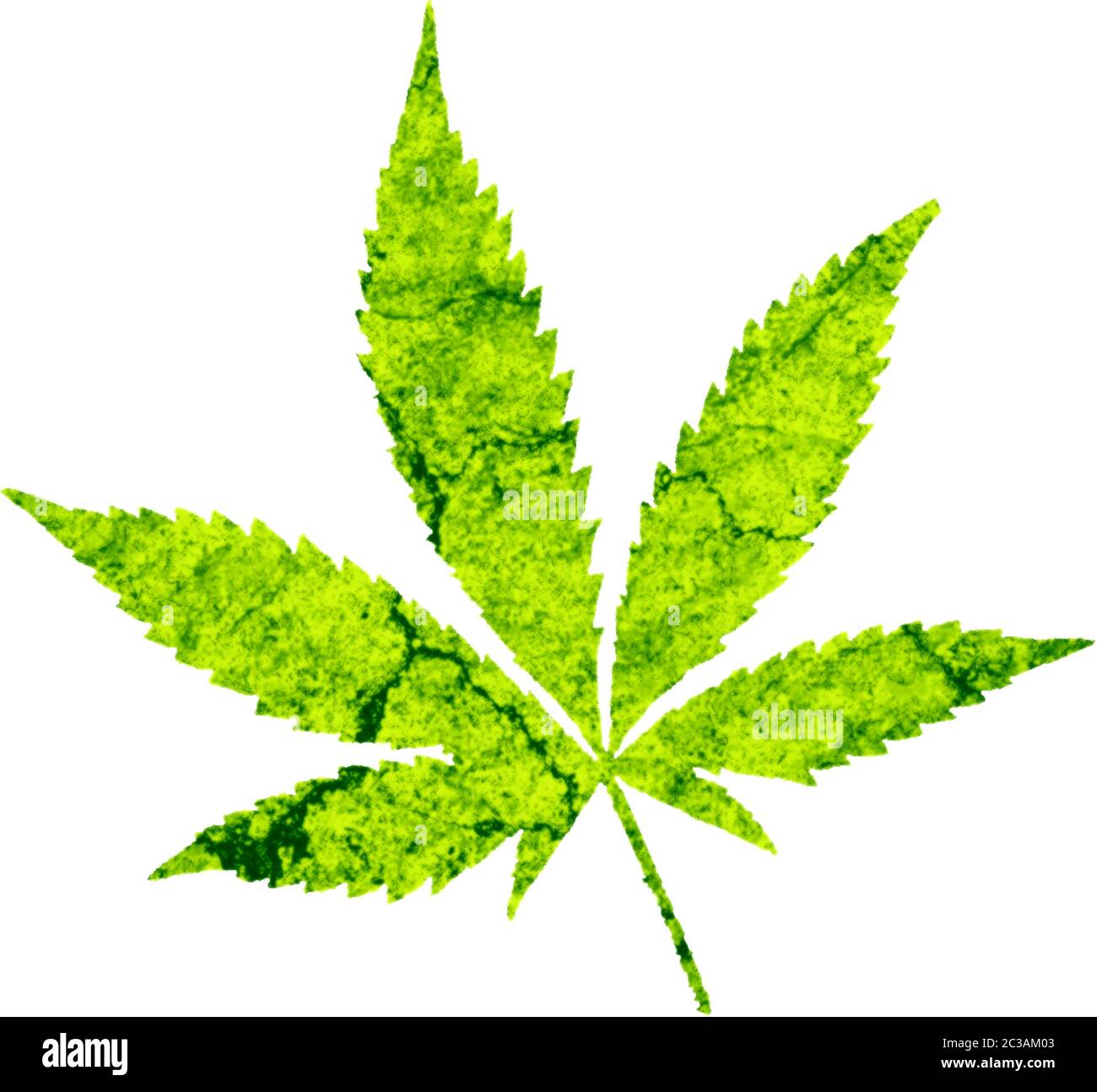 Cannabisblatt Illustration, Computer digital generierte Arbeit Stockfoto