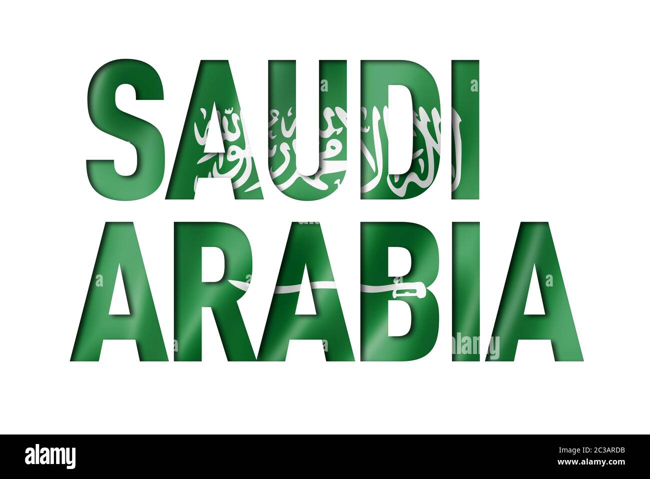 Saudi-arabien Flagge Text Font. nation Symbol Hintergrund Stockfoto