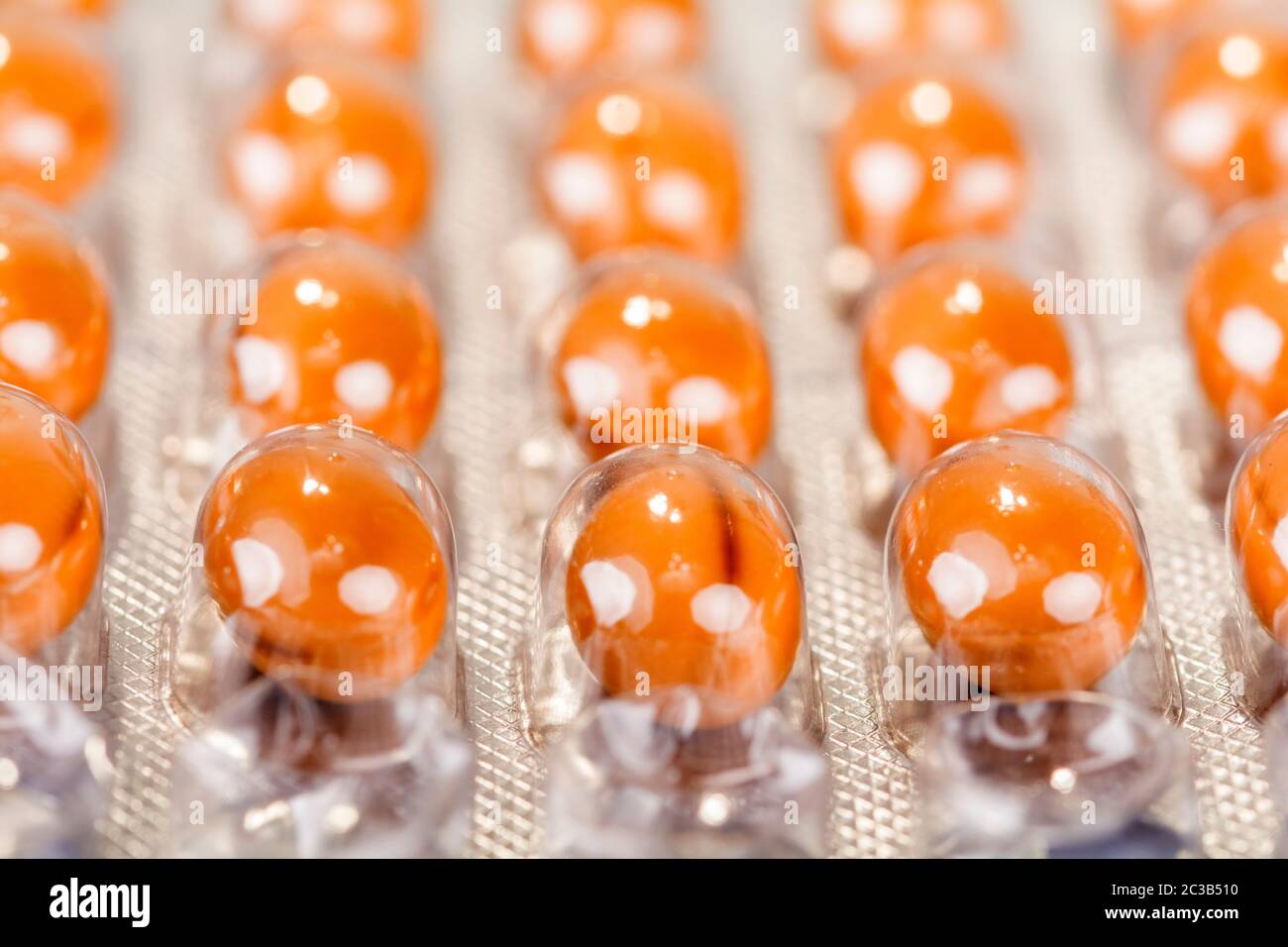 Dragees in Blister Stockfoto