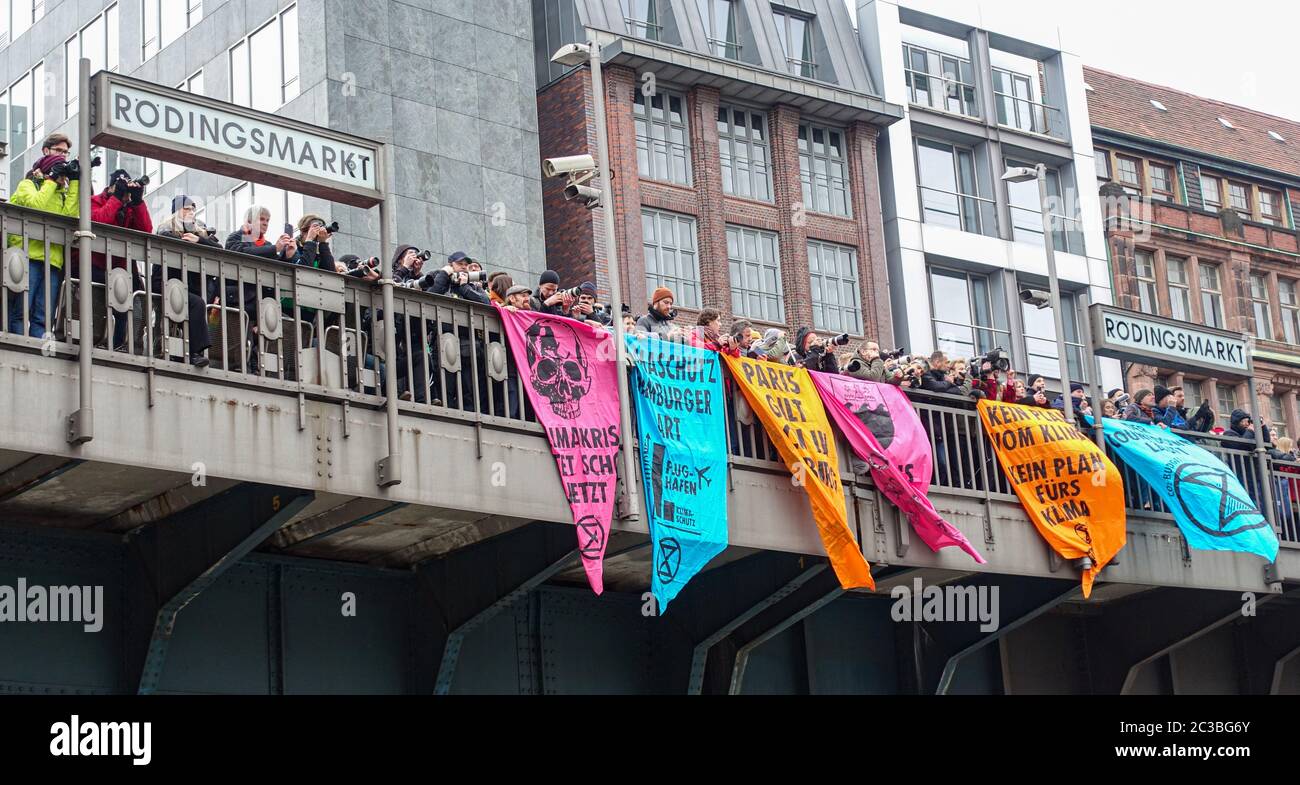 Freitag für die Zukunft - Demonstration in Hamburg, Februar 2020 Stockfoto