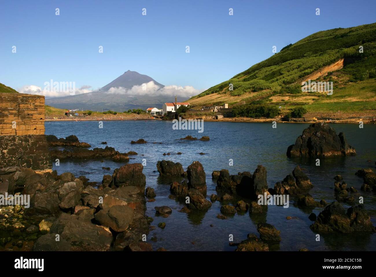 azoren Blick auf Porto Pim in Faial Island Stockfoto