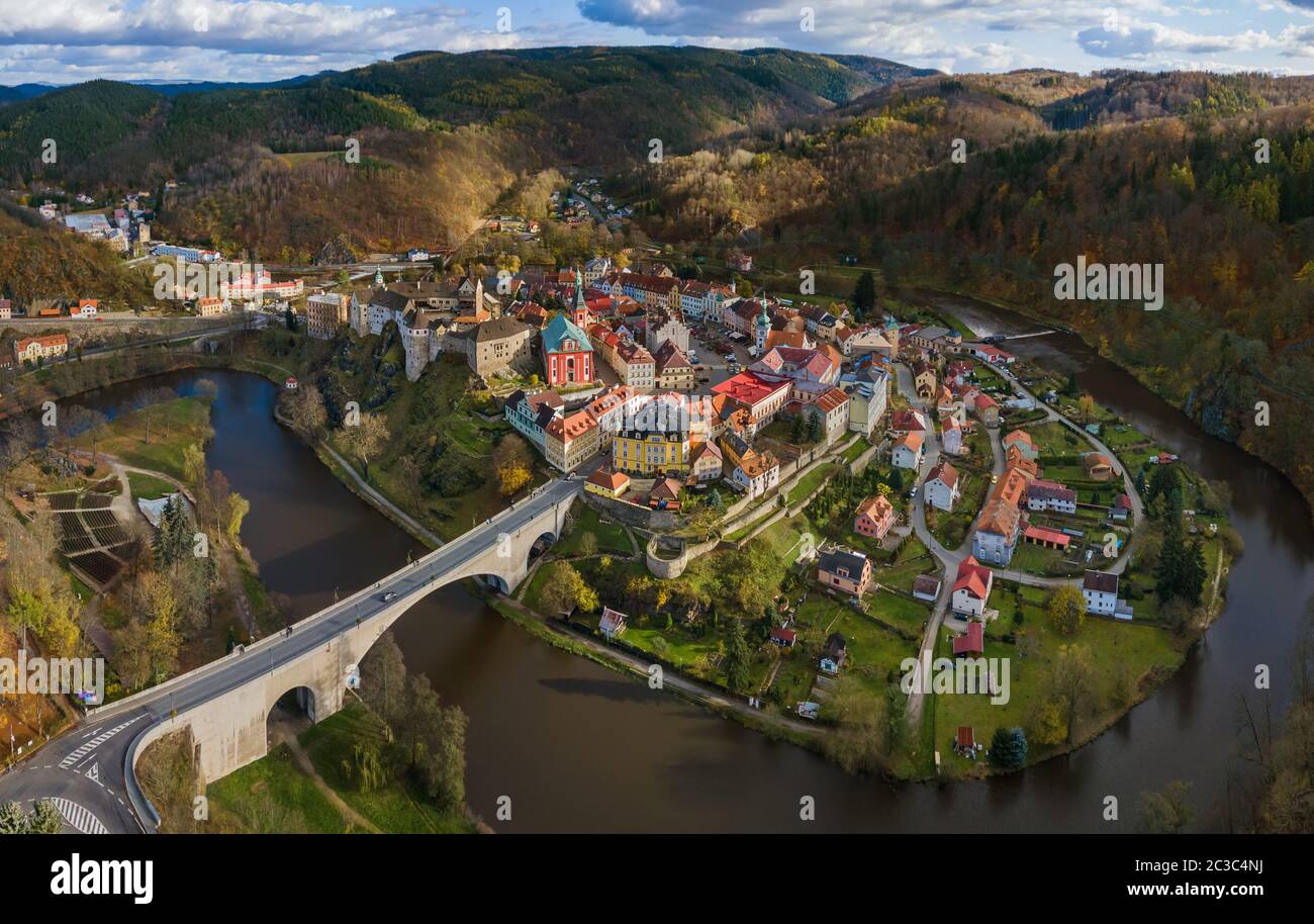 Burg Loket in der Tschechischen Republik Stockfoto