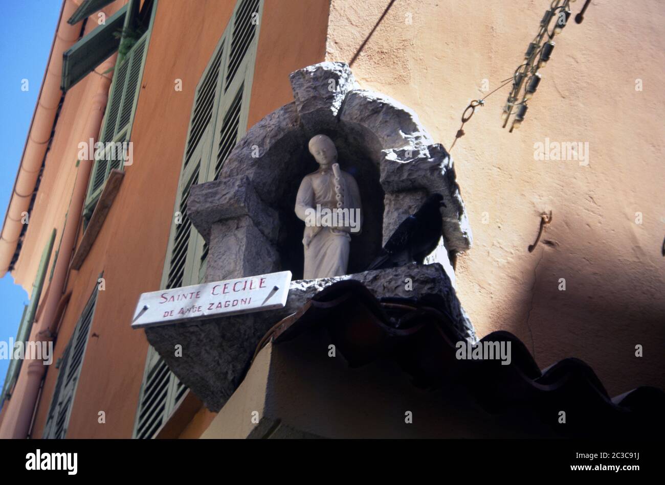 Monaco Statue von Saint Cecile von Ange Zagoni Stockfoto